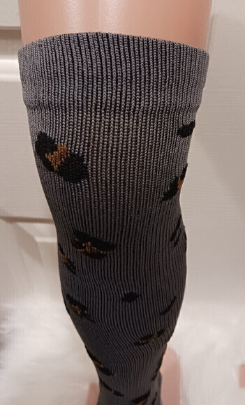 Knee High Socks With Leopard Spots In Gray Size S/M - Picture 4 of 11